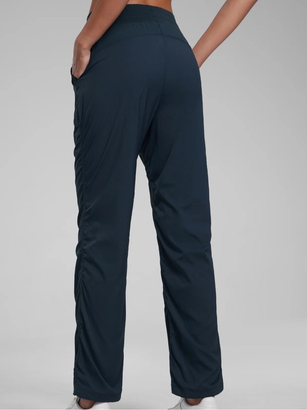 CRZ Yoga Navy Straight Leg Ruched Pants - Picture 3 of 8